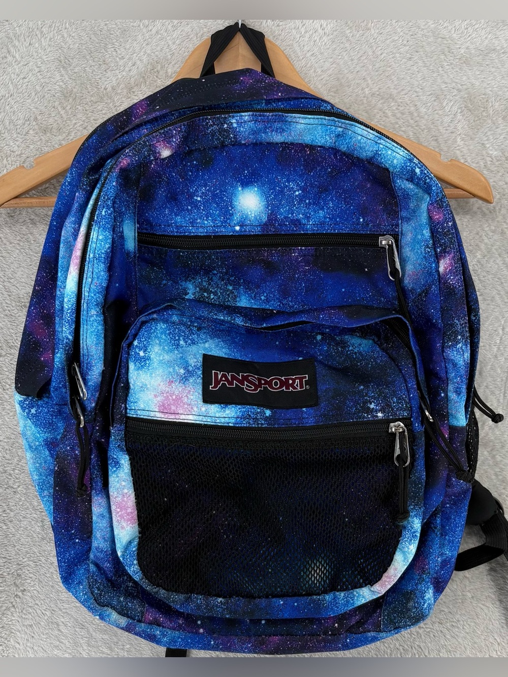 JanSport Galaxy Space Print Backpack Blue Purple School Travel Bag